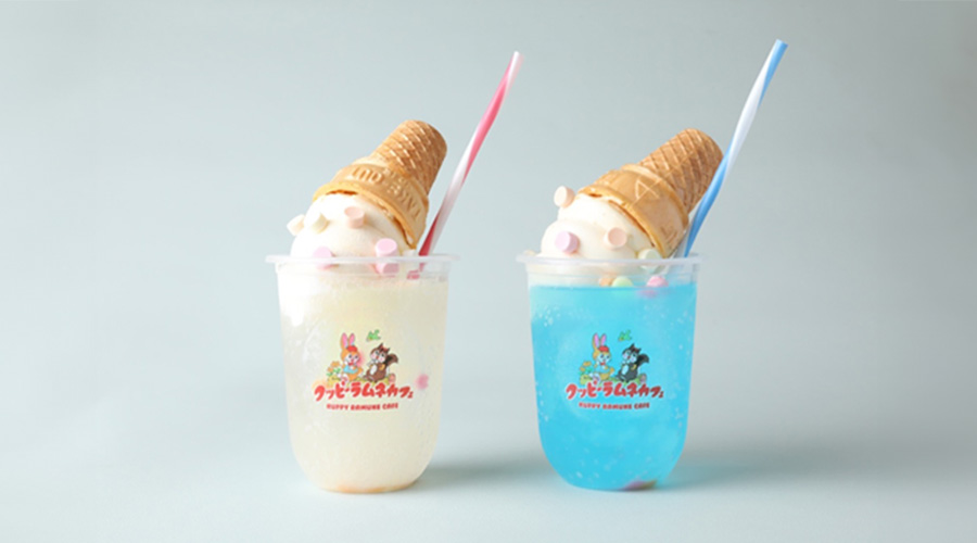 左:レモンラムネクリームソーダ/右:ラムネクリームソーダ